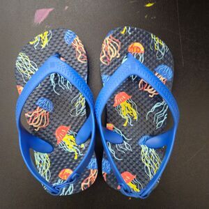 Wondernation Summer Sandal Flip Flops Ocean Jellyfish Slip On Toddler 7C 8C